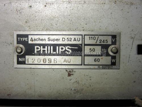 Aachen-Super D52-AU; Philips Radios - (ID = 2145361) Radio