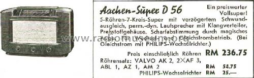Aachen Super D56 ; Philips Radios - (ID = 1390734) Radio