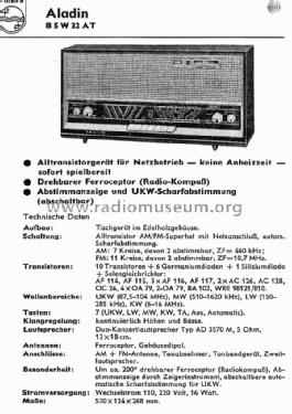 Aladin B5W32AT; Philips Radios - (ID = 1304137) Radio