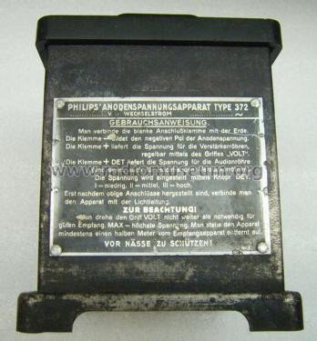 Anodenspannungsapparat 372; Philips Radios - (ID = 2147715) Power-S