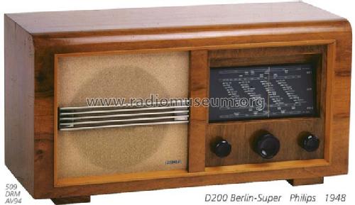 Berlin-Super D200W; Philips Radios - (ID = 708385) Radio