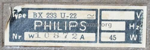 BX233U /22; Philips Radios - (ID = 2799180) Radio