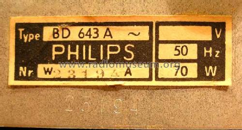 Capella 643 BD643A/03; Philips Radios - (ID = 1105161) Radio
