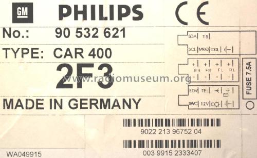 CAR 400; Philips Radios - (ID = 2329831) Car Radio