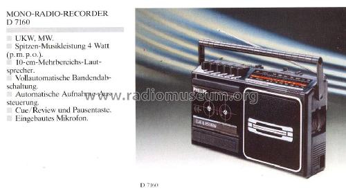 Radio Recorder D7160 /00 /01 /02 /05 /10 /17; Philips Radios - (ID = 2174484) Radio