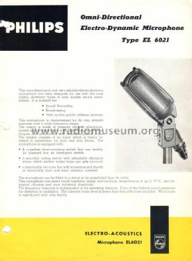 EL6021; Philips Radios - (ID = 2400387) Micrófono/PU