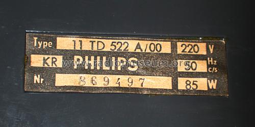 Fernseh-Philetta Automatic 11TD522A/00; Philips Radios - (ID = 1379111) Television