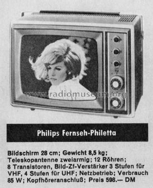 Fernseh-Philetta 11TD522A Ch= B2; Philips Radios - (ID = 1879917) Televisore