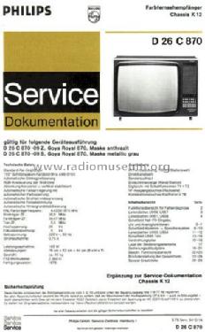 Goya Royal 870 D26C870-09S Ch= K12; Philips Radios - (ID = 1317273) Television