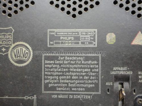 Hamburg D43perm; Philips Radios - (ID = 1472018) Radio