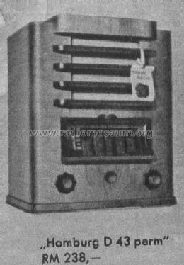 Hamburg D43perm; Philips Radios - (ID = 549093) Radio