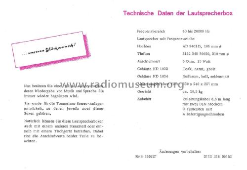 HiFi-Lautsprecher-Box KD1033; Philips Radios - (ID = 2869251) Parleur