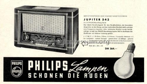 Jupiter 543 BD543A/03; Philips Radios - (ID = 2029178) Radio