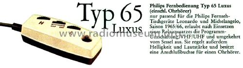 Kabelfernbedienung NT1172 Typ 65 Luxus; Philips Radios - (ID = 2833318) Misc