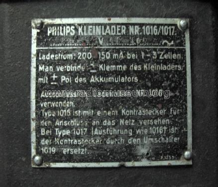 Kleinlader 1016/1017; Philips Radios - (ID = 646171) Power-S