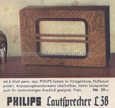 L38; Philips Radios - (ID = 1570371) Speaker-P