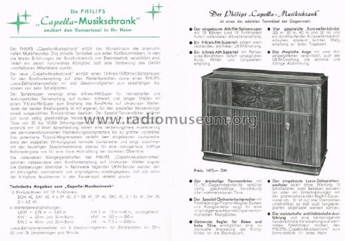 Musikschrank Capella 51 FD804A; Philips Radios - (ID = 2753758) Radio