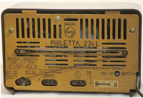 Philetta 234L BD234U-L; Philips Radios - (ID = 1756099) Radio