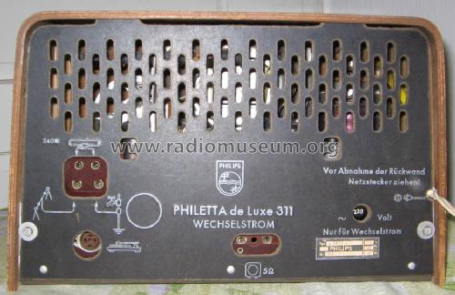 Philetta de Luxe 311 B3D11A; Philips Radios - (ID = 275633) Radio
