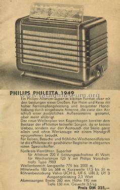 Philetta 49 BD293U; Philips Radios - (ID = 2775460) Radio