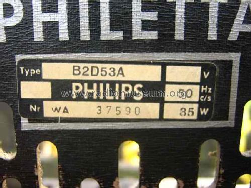 Philetta B2D53A; Philips Radios - (ID = 1088822) Radio