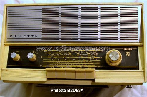 Philetta B2D53A; Philips Radios - (ID = 35550) Radio