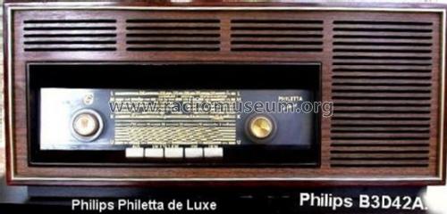 Philetta de Luxe B3D42A; Philips Radios - (ID = 35517) Radio