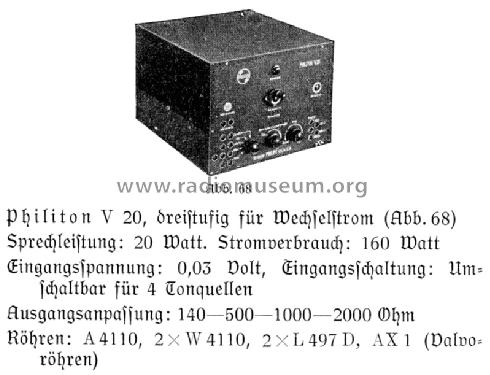 Philiton V20; Philips Radios - (ID = 797824) Ampl/Mixer