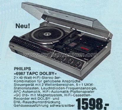 Phono-Cassetten-Tonmeister 6987TAPC; Philips Radios - (ID = 1763093) Radio