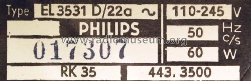 RK35 EL3531D /22a; Philips Radios - (ID = 1725673) R-Player
