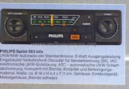 Sprint 563 Info; Philips Radios - (ID = 1764007) Car Radio