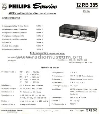 Stella 12RB385; Philips Radios - (ID = 2831933) Radio