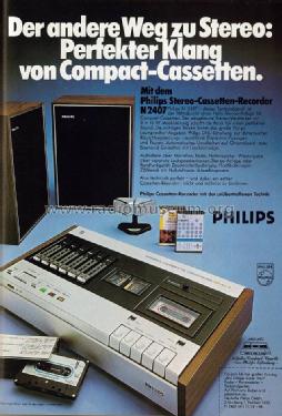 Stereo-Cassetten-Recorder N2407 /00 /15 /16 /19; Philips - Österreich (ID = 1076285) R-Player