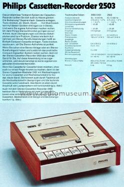 Stereo-Cassetten-Recorder N2503/22; Philips Radios - (ID = 2710664) Enrég.-R