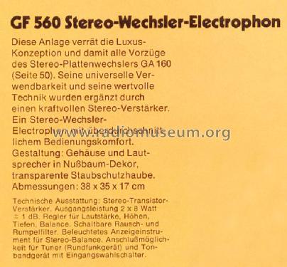 Stereo-Electrophon GF560; Philips Radios - (ID = 849315) Ton-Bild
