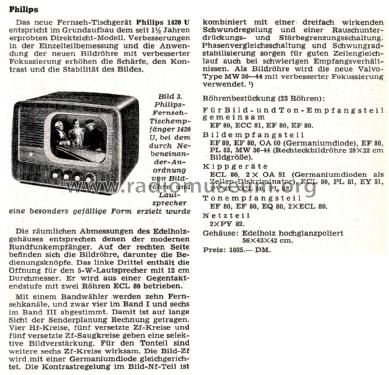 TD1420U-02; Philips Radios - (ID = 2646995) Televisore