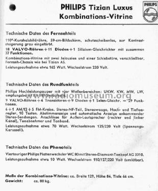 Tizian Luxus Kombinations-Vitrine 23RD396A Ch= D3; Philips Radios - (ID = 1293519) TV Radio