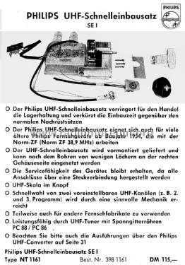 UHF-Schnelleinbausatz SE1; Philips Radios - (ID = 2838352) Converter