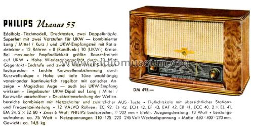Uranus 53 BD724A/02; Philips Radios - (ID = 2195157) Radio