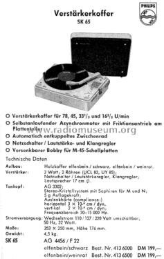 Verstärkerkoffer SK65 AG4456 F/22; Philips Radios - (ID = 2299090) R-Player