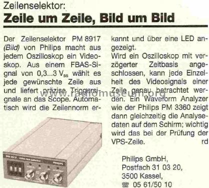 Video Line Selector - Zeilenselektor PM-8917; Philips; Eindhoven (ID = 1030931) Equipment