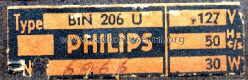 BIN206U; Philips Ralin (ID = 2830440) Radio