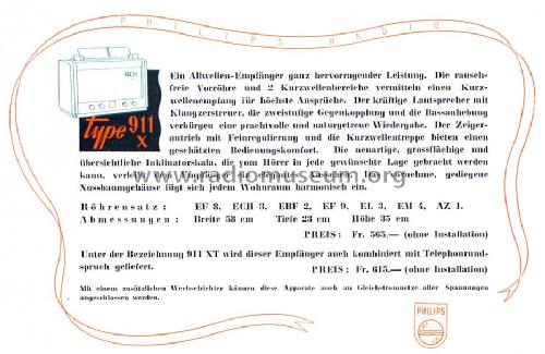 911 X; Philips - Schweiz (ID = 1049583) Radio
