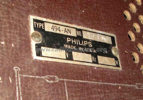 494-AN; Philips USA (ID = 840037) Radio