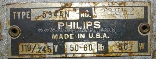 594AN; Philips USA (ID = 1328256) Radio