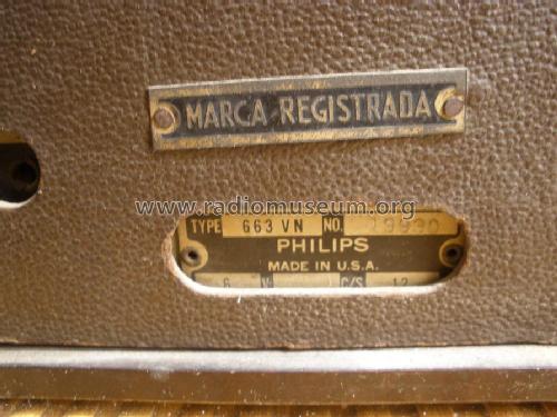 663VN; Philips USA (ID = 893211) Radio