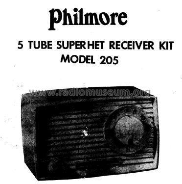 5 Tube Superhet Receiver Kit 205; Philmore Mfg. Co. - (ID = 2133244) Radio