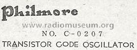 Code Practice Midget Oscillator C-0207; Philmore Mfg. Co. - (ID = 511113) Morse+TTY