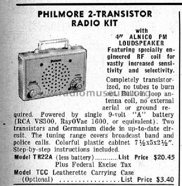 TR-22A ; Philmore Mfg. Co. - (ID = 1863891) Radio