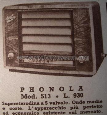 513; Phonola SA, FIMI; (ID = 743378) Radio
